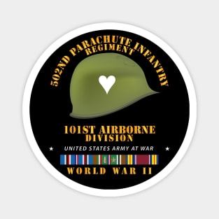 502nd PIR 101st  Helmet - WWII w EUR SVC Magnet